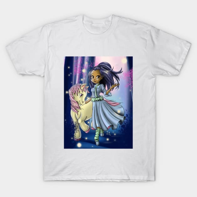 Native American Girl and Pony T-Shirt by treasured-gift